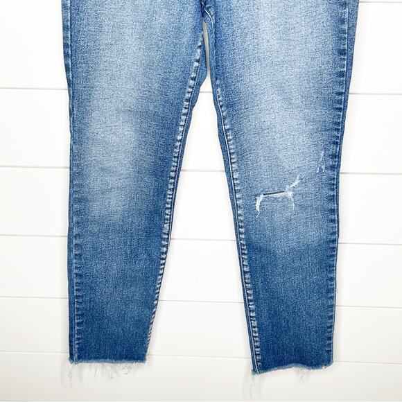 Pistola High Rise Distressed Raw Hem Stretch Skinny Jeans Medium Wash Size 25 - Picture 3 of 10